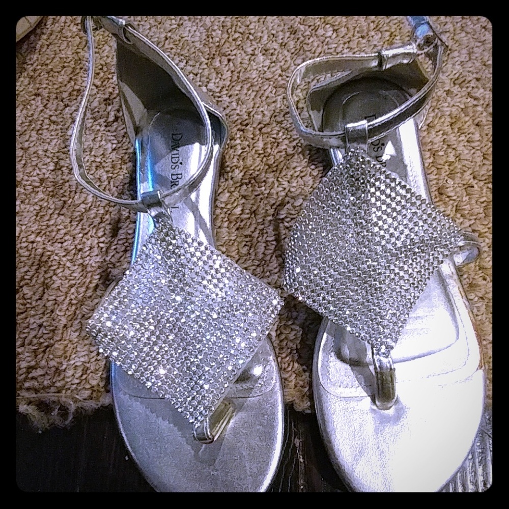 Silver glam sandals